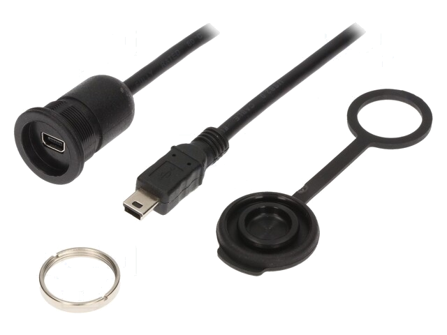 Kabel-adapter; USB B-mini contrastekker,USB B-ministekker Kabel-adapter; USB B-mini contrastekker,USB B-ministekker